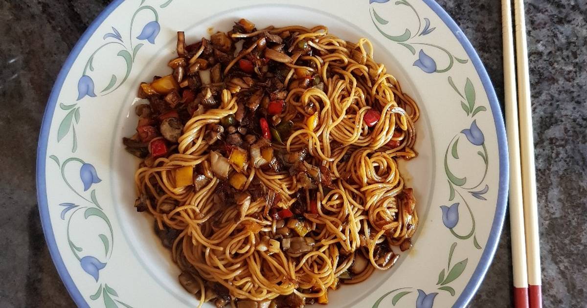 Fideos chinos con setas - Receta Petitchef