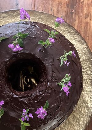 Una foto de Tarta rellena de Orange curd,