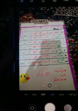 عکسی از دستور منوی هفتگی