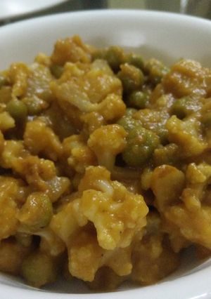 A picture of Cauliflower, Green Peas and Potato Curry #curry (Restaurant style).