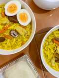 Lomi (Filipino chicken egg noodle soup)