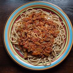 Spaghetti Bolognese A picture of Spaghetti Bolognese.