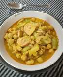 Potaje de garbanzos con pota y ajos tiernos