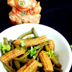 A picture of Spicy French Beans & Baby Corn Stir Fry.