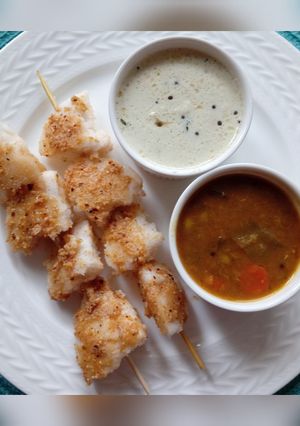 A picture of Ghee podi idly kebab.