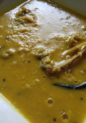 A picture of Mung daal macher matha.