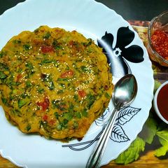 A picture of Palak Besan Chilla.