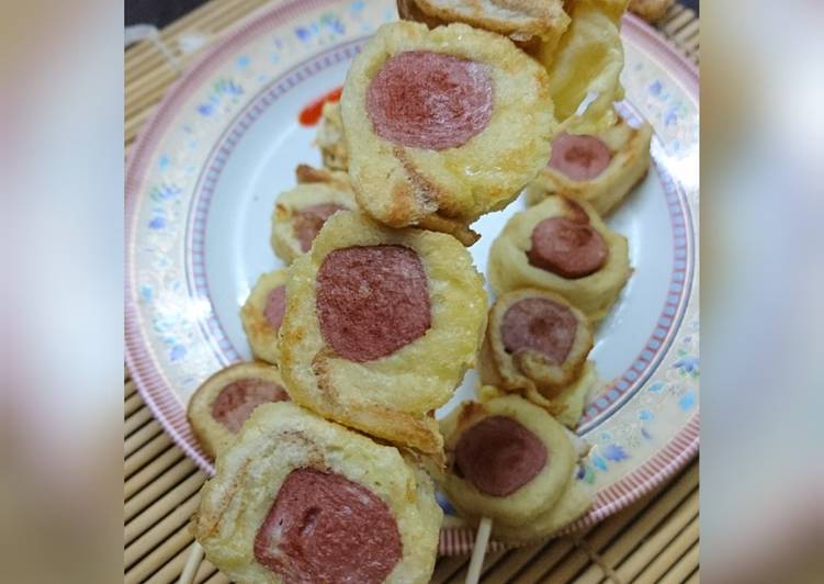 Simple Way to Make Quick Sate Roti tawar sosis
