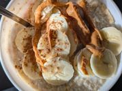 Una foto de gachas avena microondas