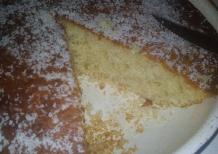 Bizcocho de coco y plátano