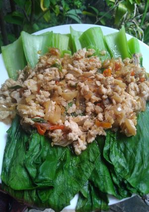 Foto resep Pokcoy siram ayam cincang