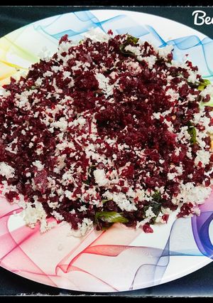 A picture of Beetroot fry/poriyal /Thoran.