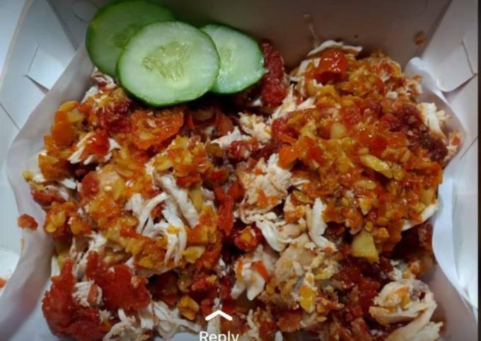 Chiken Geprek Sambal goreng