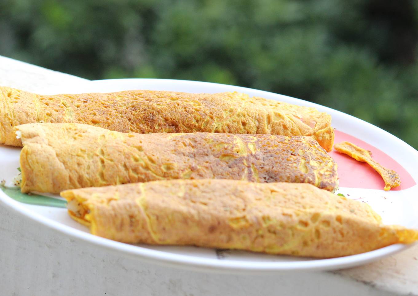 Moong Dal chilla with roasted Spinach filling