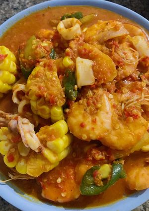 Foto resep Udang Cumi saus padang ala resto seafood