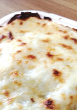 A picture of White Lasagna with Ricotta and Spinach.