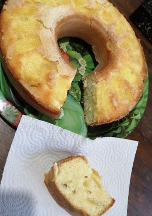 Una foto de Torta invertida de manzana 🍏