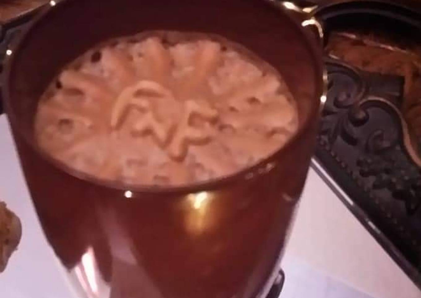 Frothy creamy coffee