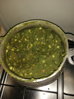 A picture of Mukimo with minced meat.