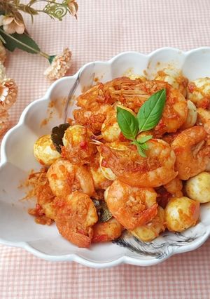 Foto resep Balado Telur Puyuh dan Udang
