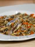 RISO INTEGRALE CON ALICi FRESCHE, CHAMPIGNONS e CAROTE