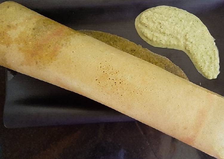 Recipe of Homemade Kodo Millet (Kodri) Mogar Moog Dal Dosa