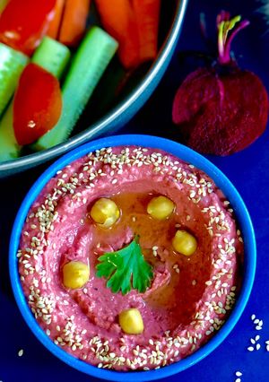 A picture of Beetroot Hummus.