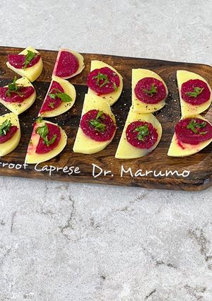 A picture of Beetroot Caprese.