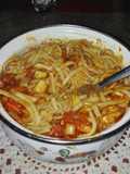 Fideos  con verduras salteadas y curry