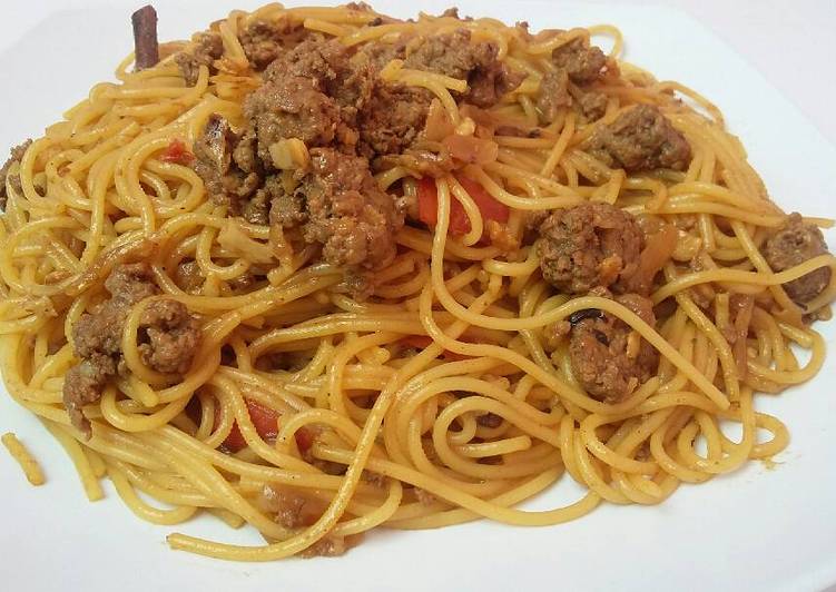 Spaghetti Semur Daging Giling