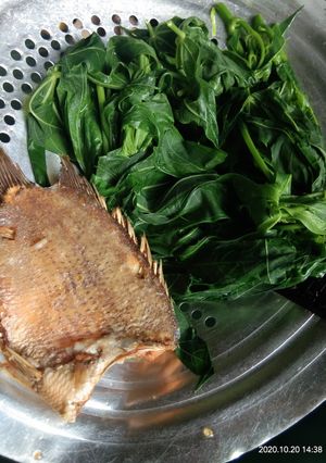 Foto resep Daun singkong,ikan asin sambal mentah