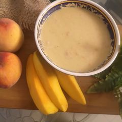 A picture of Fruit yogurt 🍑🥭.