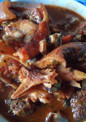 A picture of Goat meat peppersoup.