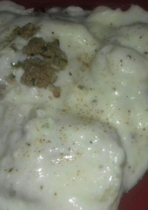 Una foto de Ravioles De Acelga y Carne Picada Con Salsa Blanca 😀👌