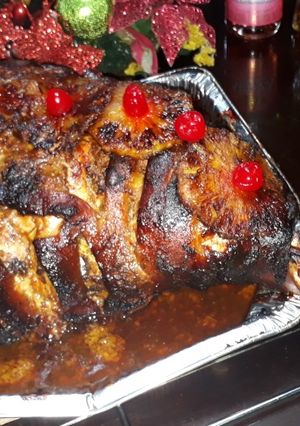 Una foto de Pierna de cerdo horneado a la miel y mostaza