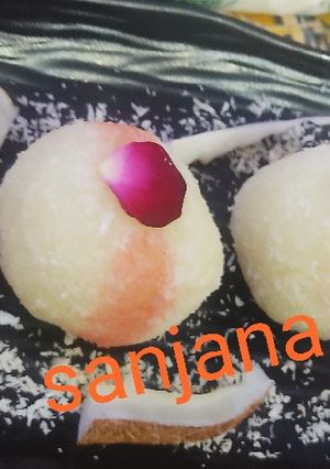 A picture of Rose coconut ladoo 🌹🌹.