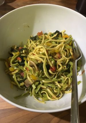 A picture of Thai vegetarian noodles.