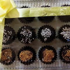 A picture of Chocolate Truffle balls with roasted almond.
