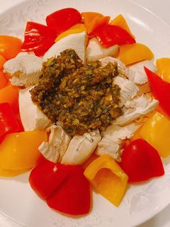 香蔥油醋醬雞丁溫沙拉 的食譜成品照片