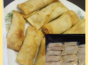 A picture of Chinese Spring Roll with homemade sheets recipe.