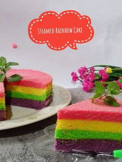 Foto resep Steamed Rainbow Cake Ny. LiemAngken Keenan