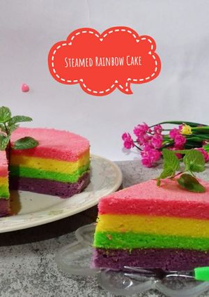 Foto resep Steamed Rainbow Cake Ny. LiemAngken Keenan