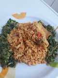 # sokotobake Jollof rice n spinach