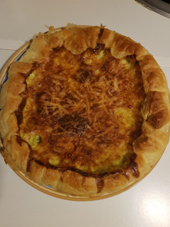 Una foto de Pastel de puerros y bacon en Thermomix