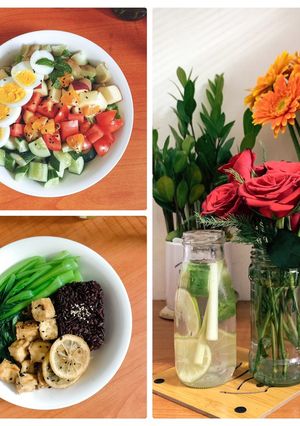 Hình của món Giảm cân - eat clean: Salad bốn mùa + đậu hũ sốt canh mật ong.