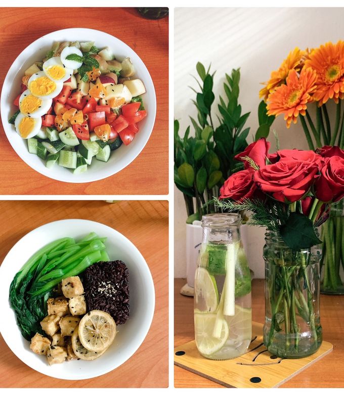 Hình của món Giảm cân - eat clean: Salad bốn mùa + đậu hũ sốt canh mật ong.