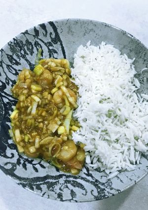 Una foto de Gambas o langostinos en salsa de ostras