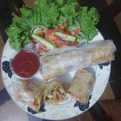 Chicken paratha rolls A picture of Chicken paratha rolls.
