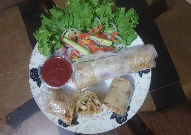 Steps to Prepare Any-night-of-the-week Chicken paratha rolls