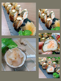 Hình của món Sushi chiên & Gừng ngâm homemade.
